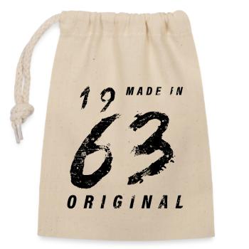 Made In 1963 Original Geburtstag Grunge Distressed - Verschließbarer Geschenkbeutel aus Baumwolle (14x20cm) - Natur - Vorne