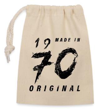 Fabriqué dans les années 1970 Original Birthday Grunge en détresse - Sac cadeau en coton avec cordon (14 x 20 cm) - nature - Devant