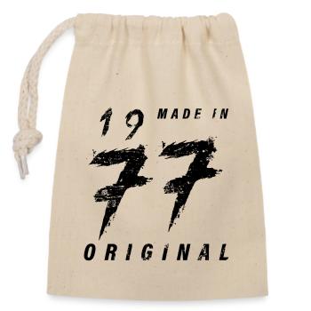 Fabriqué en 1977 Original Anniversaire Grunge en détresse - Sac cadeau en coton avec cordon (14 x 20 cm) - nature - Devant