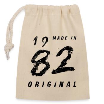 Fabriqué en 1982 Original Anniversaire Grunge en détresse - Sac cadeau en coton avec cordon (14 x 20 cm) - nature - Devant