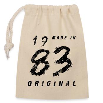 Made In 1983 Original Birthday Grunge Distressed - Closable cotton gift bag (14x20cm) - nature - Front