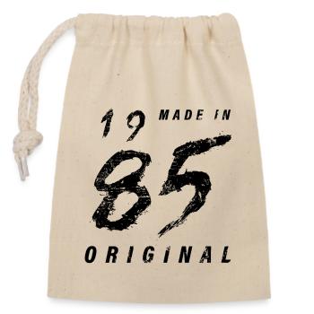 Made In 1985 Original Birthday Grunge Distressed - Closable cotton gift bag (14x20cm) - nature - Front