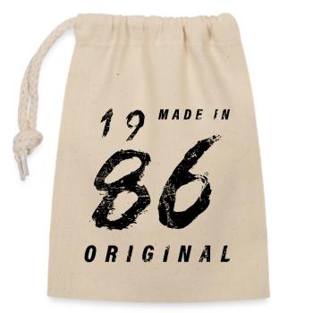 Fabriqué en 1986 Original Anniversaire Grunge en détresse - Sac cadeau en coton avec cordon (14 x 20 cm) - nature - Devant