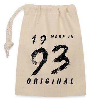 Made In 1993 Original Birthday Grunge Distressed - Closable cotton gift bag (14x20cm) - nature - Front