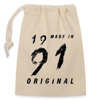 Fabriqué en 1991 Original Anniversaire Grunge En Détresse - Sac cadeau en coton avec cordon (14 x 20 cm) - nature - Devant