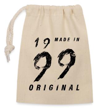 Fabriqué en 1999 Original Anniversaire Grunge en détresse - Sac cadeau en coton avec cordon (14 x 20 cm) - nature - Devant
