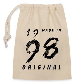 Made In 1998 Original Birthday Grunge Distressed - Closable cotton gift bag (14x20cm) - nature - Front