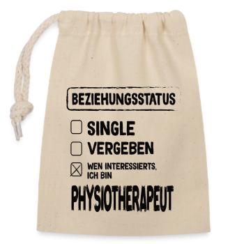 Physiotherapist Relationship Status Physiotherapy - Closable cotton gift bag (14x20cm) - nature - Front