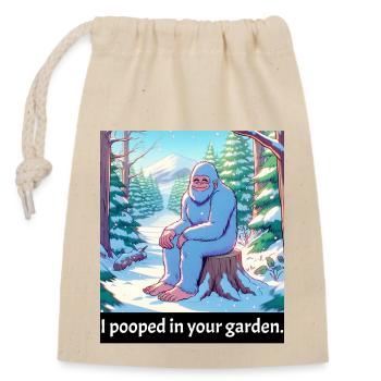 Bigfood a fait caca - Drôle de Bigfoot Meme - Citation amusante - Sac cadeau en coton avec cordon (14 x 20 cm) - nature - Devant