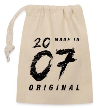 Fabriqué en 2007 Original Anniversaire Grunge en détresse - Sac cadeau en coton avec cordon (14 x 20 cm) - nature - Devant