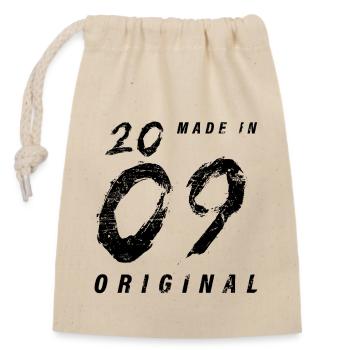 Made In 2009 Original Birthday Grunge Distressed - Closable cotton gift bag (14x20cm) - nature - Front
