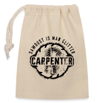Sciure De Bois Est Homme Glitter Charpentier Menuisier - Sac cadeau en coton avec cordon (14 x 20 cm) - nature - Devant