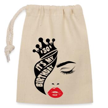 It's My Birthday Queen 30th Birthday Gift - Closable cotton gift bag (14x20cm) - nature - Front
