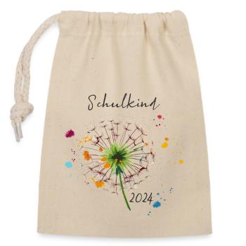 Schoolchild 2024 - Dandelion - Closable cotton gift bag (14x20cm) - nature - Front
