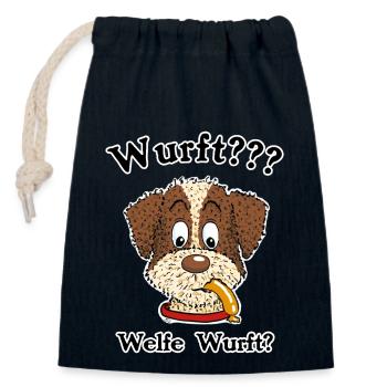 Saucisse Pino - Sac cadeau en coton avec cordon (14 x 20 cm) - bleu marine - Devant