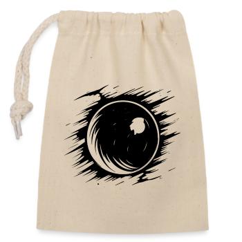 Sketch bowling ball - Closable cotton gift bag (14x20cm) - nature - Front