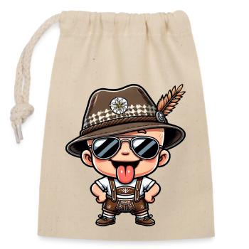 Jungen Trachtenhemd Kinder Trachtenshirt Herren - Verschließbarer Geschenkbeutel aus Baumwolle (14x20cm) - Natur - Vorne