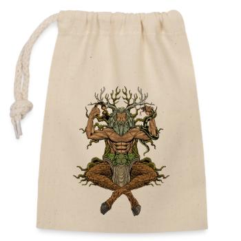Dieu de la mythologie celtique - Cernunnos - Sac cadeau en coton avec cordon (14 x 20 cm) - nature - Devant