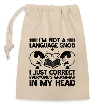 Foreign Language Teacher School Languages Teachers - Closable cotton gift bag (14x20cm) - nature - Front