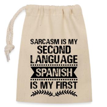 Foreign Language Teacher School Languages Teachers - Closable cotton gift bag (14x20cm) - nature - Front
