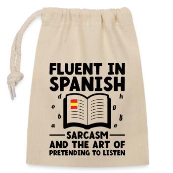 Foreign Language Teacher School Languages Teachers - Closable cotton gift bag (14x20cm) - nature - Front