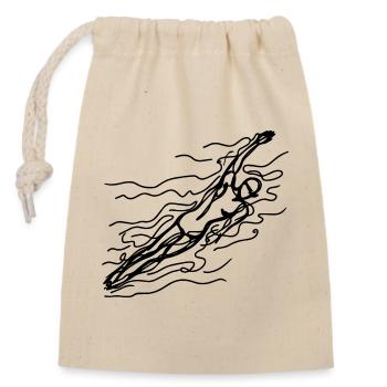 Float Sketch - Closable cotton gift bag (14x20cm) - nature - Front