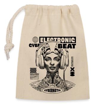 Chemise Cyber Beats au design futuriste - Sac cadeau en coton avec cordon (14 x 20 cm) - nature - Devant
