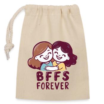 BFFS FOREVER - Closable cotton gift bag (14x20cm) - nature - Front