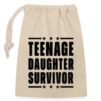 Adolescente Fille Survivante - Sac cadeau en coton avec cordon (14 x 20 cm) - nature - Devant