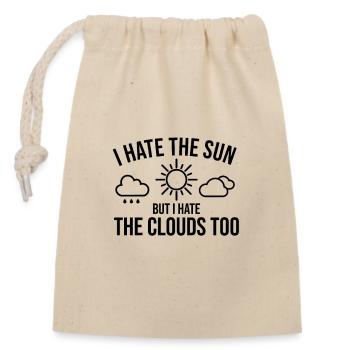 Sun Clouds Funny Saying Weather Forecast - Closable cotton gift bag (14x20cm) - nature - Front