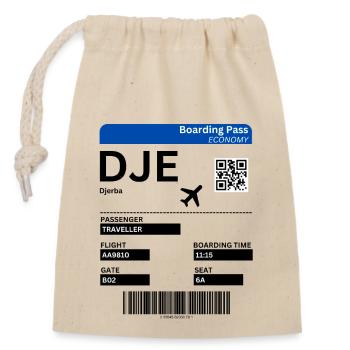 Djerba Boarding Pass Urlaub Tunesien Idee - Verschließbarer Geschenkbeutel aus Baumwolle (14x20cm) - Natur - Vorne