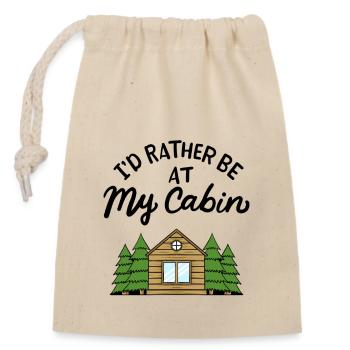 Cabane de camping Forêt - Sac cadeau en coton avec cordon (14 x 20 cm) - nature - Devant