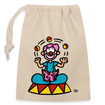 A clown - Closable cotton gift bag (14x20cm) - nature - Front