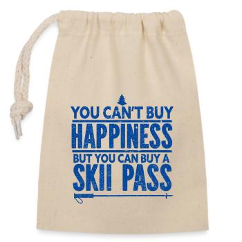 Ski Snowboard Montagne Vacances Neige Freestyle - Sac cadeau en coton avec cordon (14 x 20 cm) - nature - Devant