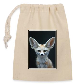 Fennec Fox Fenneks Fennek - Closable cotton gift bag (14x20cm) - nature - Front