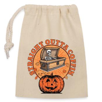 Straight outta coffin - Closable cotton gift bag (14x20cm) - nature - Front