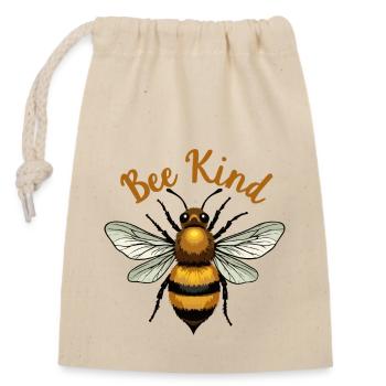 BEE KIND - Closable cotton gift bag (14x20cm) - nature - Front
