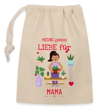 All my love for mom - Closable cotton gift bag (14x20cm) - nature - Front