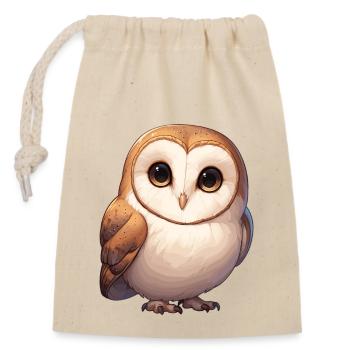 Barn Owl Schleiereulen Schleiereule - Verschließbarer Geschenkbeutel aus Baumwolle (14x20cm) - Natur - Vorne