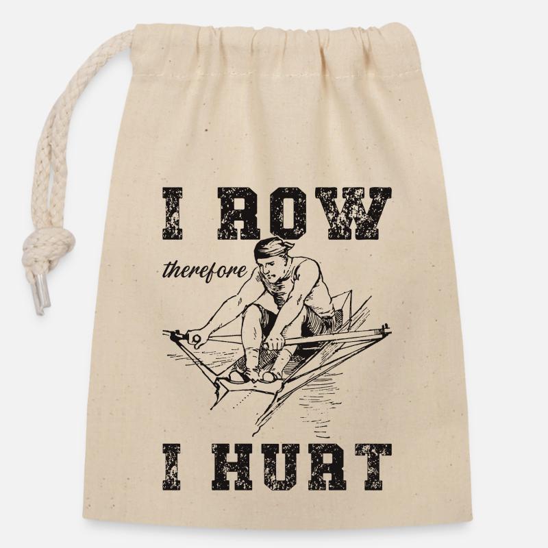 Équipe d’aviron Aviron amusant - Sac cadeau en coton avec cordon (14 x 20 cm) - nature