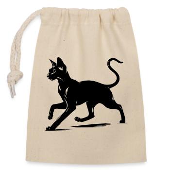 Oriental Shorthair Cat - Closable cotton gift bag (14x20cm) - nature - Front