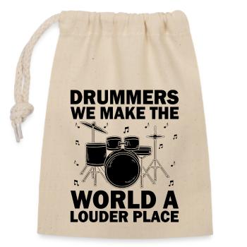 Batteurs Nous faisons du monde un endroit plus bruyant Batteur - Sac cadeau en coton avec cordon (14 x 20 cm) - nature - Devant