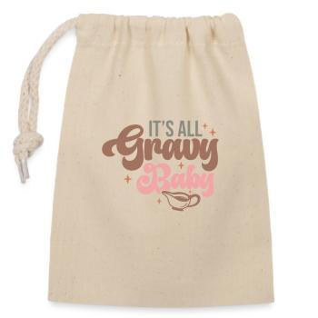 Alles läuft glatt Baby Thanksgiving Design - Verschließbarer Geschenkbeutel aus Baumwolle (14x20cm) - Natur - Vorne