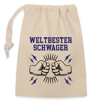 Schwager Brother In Law Bester Bruder - Verschließbarer Geschenkbeutel aus Baumwolle (14x20cm) - Natur - Vorne