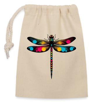 Libellule - Sac cadeau en coton avec cordon (14 x 20 cm) - nature - Devant