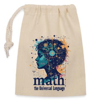 MATHEMATIK - Verschließbarer Geschenkbeutel aus Baumwolle (14x20cm) - Natur - Vorne
