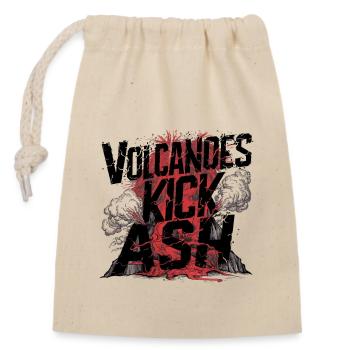 Volcan – Cendres, lave et feu - Sac cadeau en coton avec cordon (14 x 20 cm) - nature - Devant