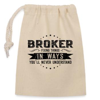Realtor Colleagues Gift Profession Saying Funny - Closable cotton gift bag (14x20cm) - nature - Front