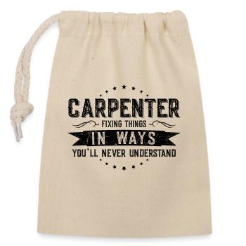 Carpenter Colleagues Gift Profession Saying Funny - Closable cotton gift bag (14x20cm) - nature - Front