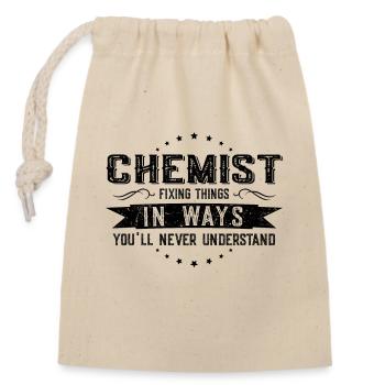 Chimiste Fellow Don Profession Dire Drôle - Sac cadeau en coton avec cordon (14 x 20 cm) - nature - Devant
